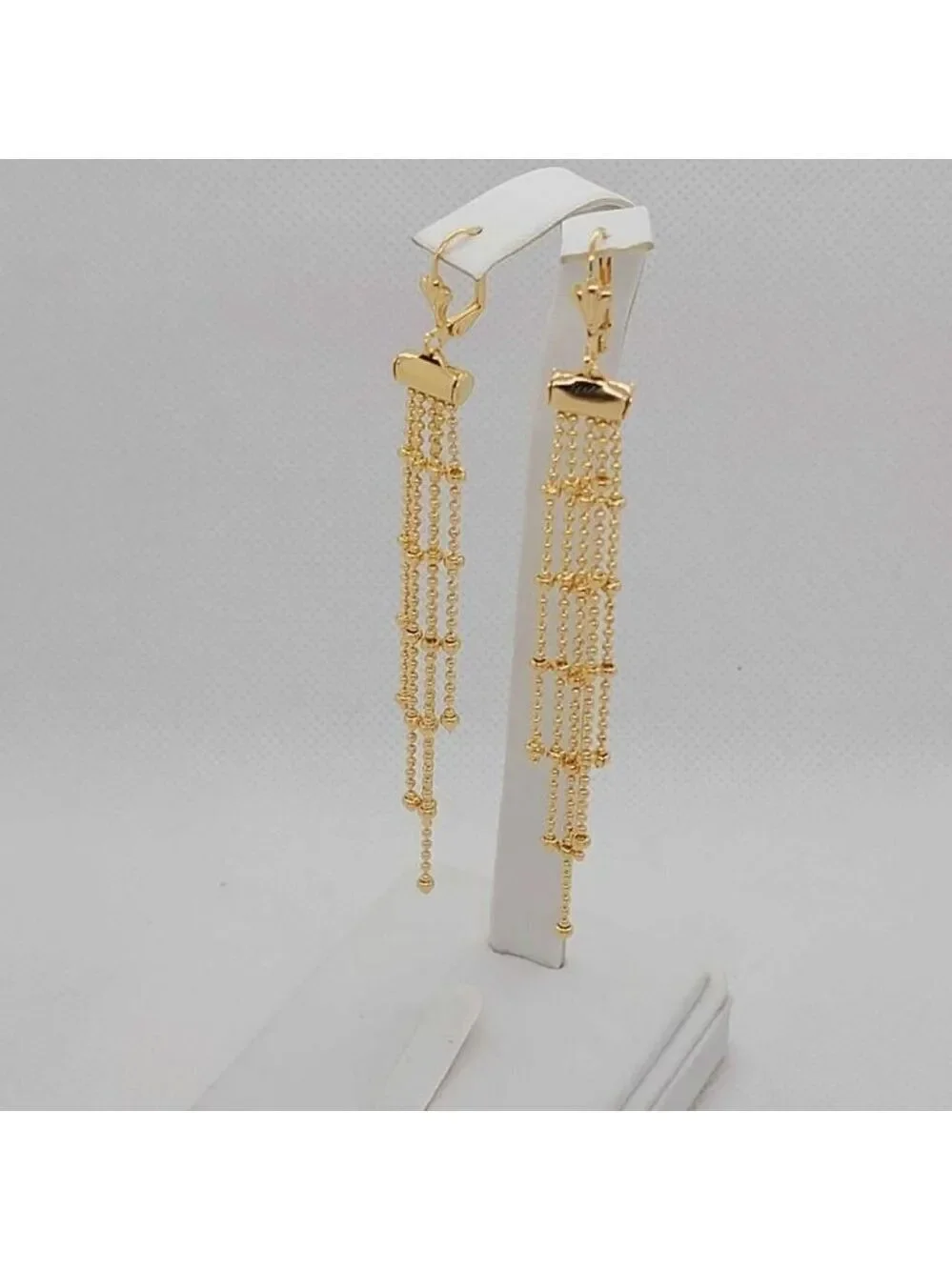 Brand New Brazilian 18k Gold Filled Beaded Dangle Earrings